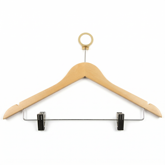 Anti-Theft Hanger with Metal Bar and Clips