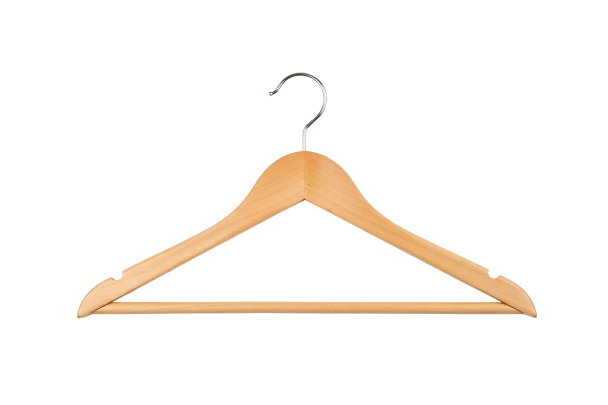 Standard Wooden Clothes Hanger with 360° Rotating Hook