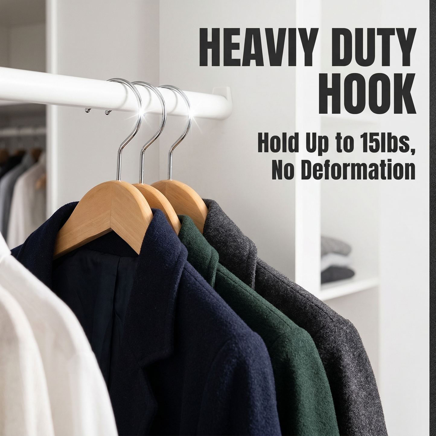 Hotel Solid Wood Hanger without Bar with 360° Rotating Round Hook