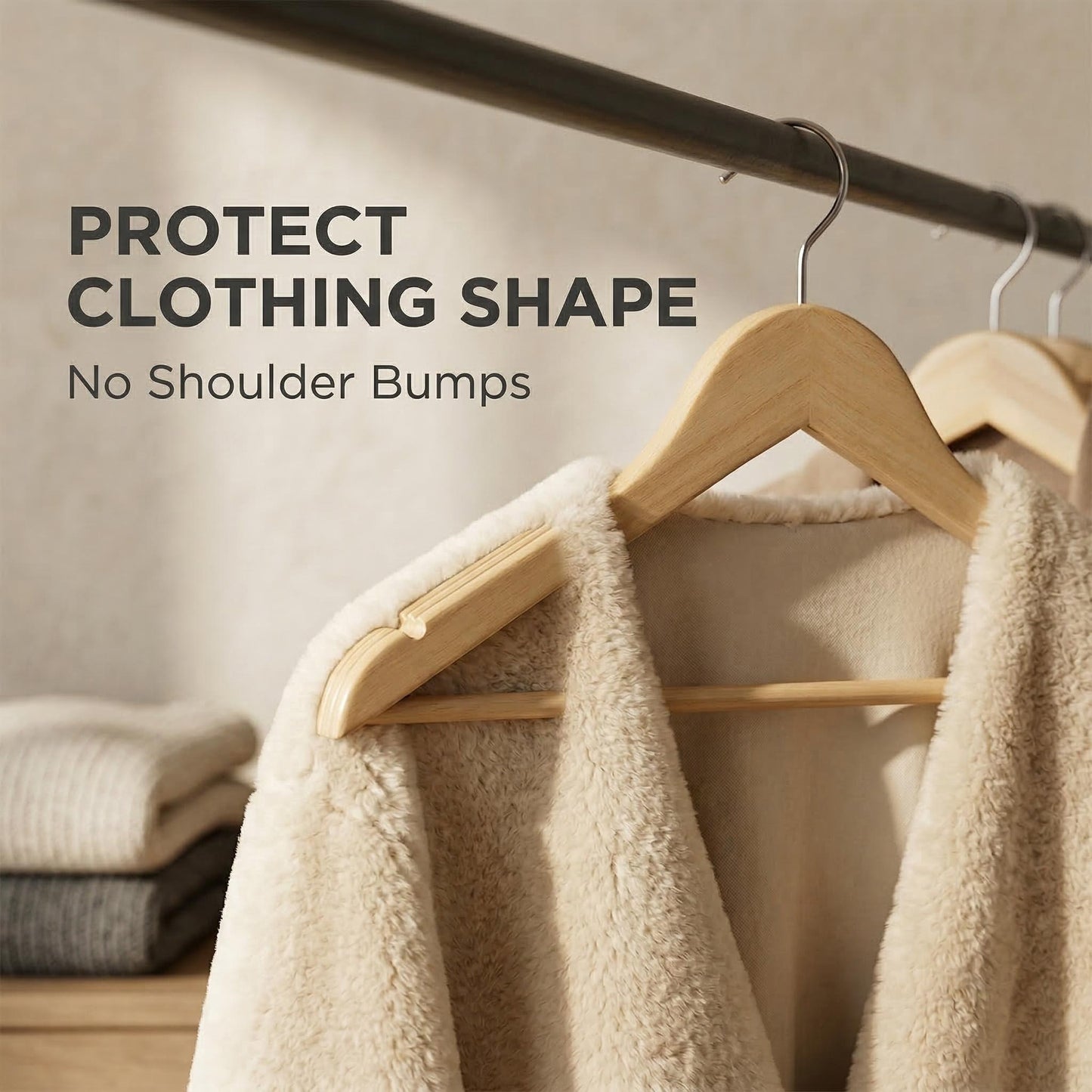 Standard Wooden Clothes Hanger with 360° Rotating Hook