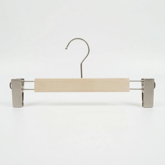 Adjustable Solid Wood Pants and Skirt Clip Hanger with 360° Rotating Hook