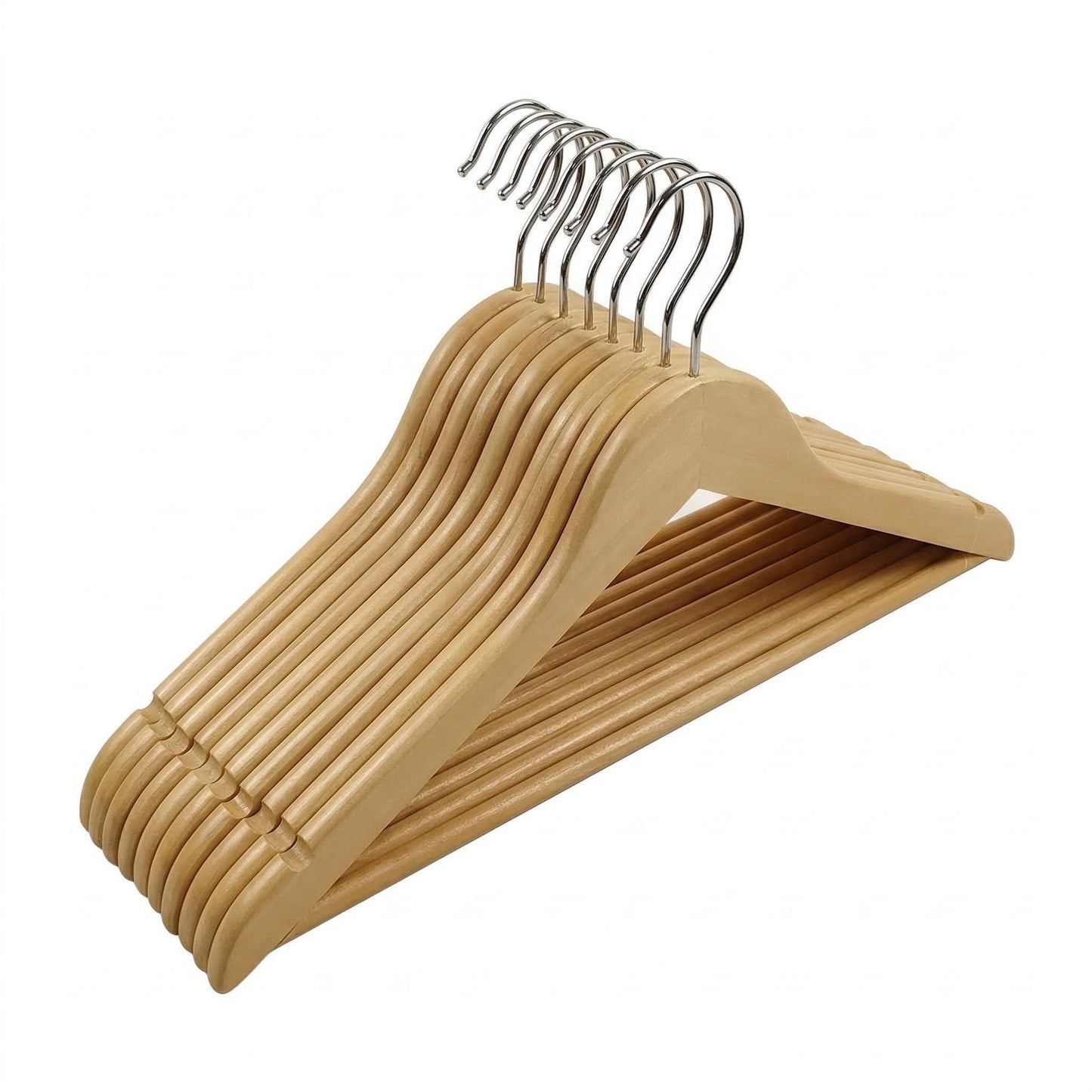 Standard Wooden Clothes Hanger with 360° Rotating Hook